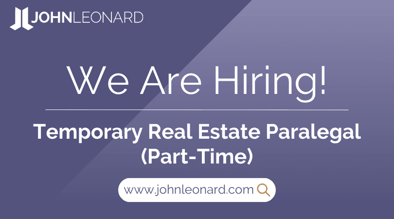 Temporary Real Estate Paralegal (Part-Time) #32411